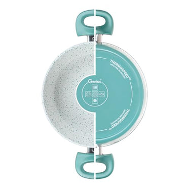 Genius Cerafit Revolution Kochtopf 26 CM 2-tlg., Keramik antihaftbeschichtet, Suppen Fleisch Topf mit Glasdeckel PFAS frei, Thermo Speed, alle Herdarten Backofen Spülmaschinen geeignet im Sale